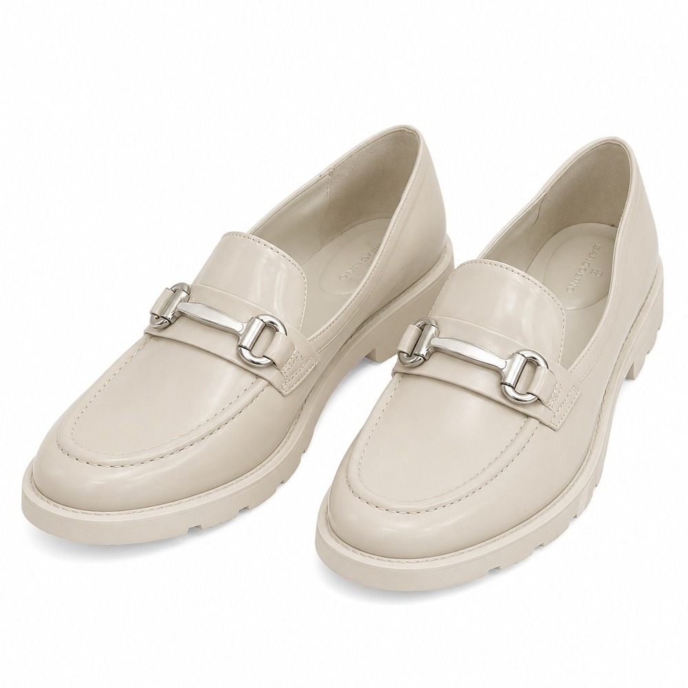 Bandolino Loafers Cream Bit Lug Sole Preppy Academia Minimalist 8.5 M Work